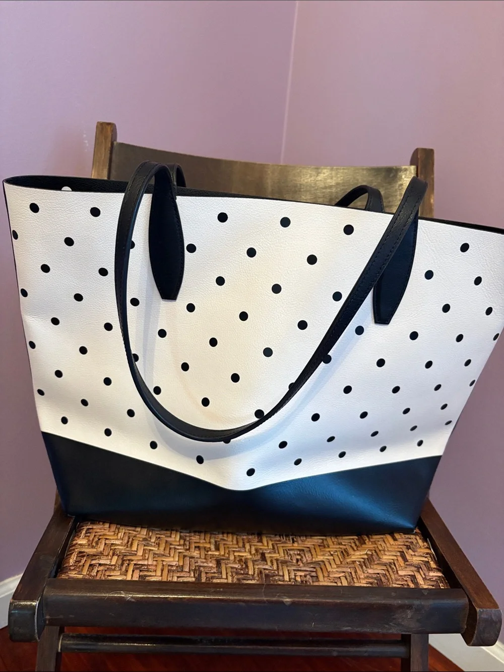 kate spade White, Black & Red Minnie Mouse Polka Dot Tote - Picture 7 of 7
